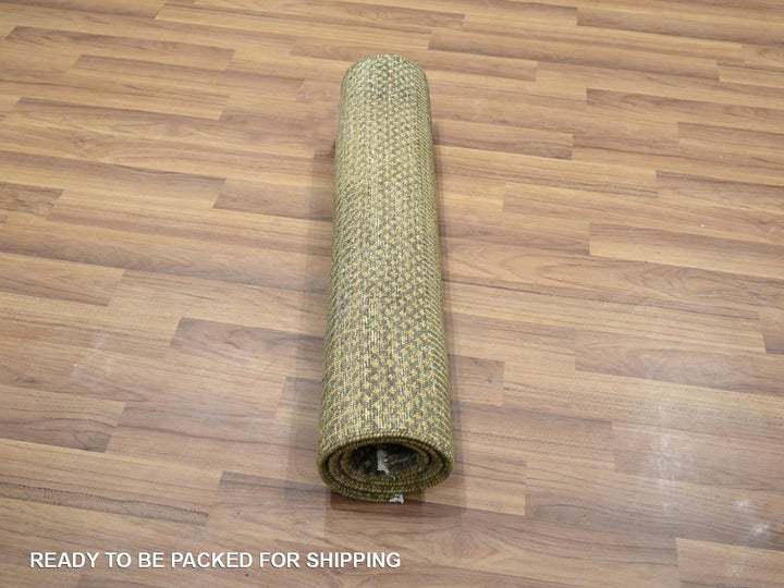 2'0" x 3'0" New Hand Knotted Brown Wool Rectangle Oriental Rug - MOA10276485