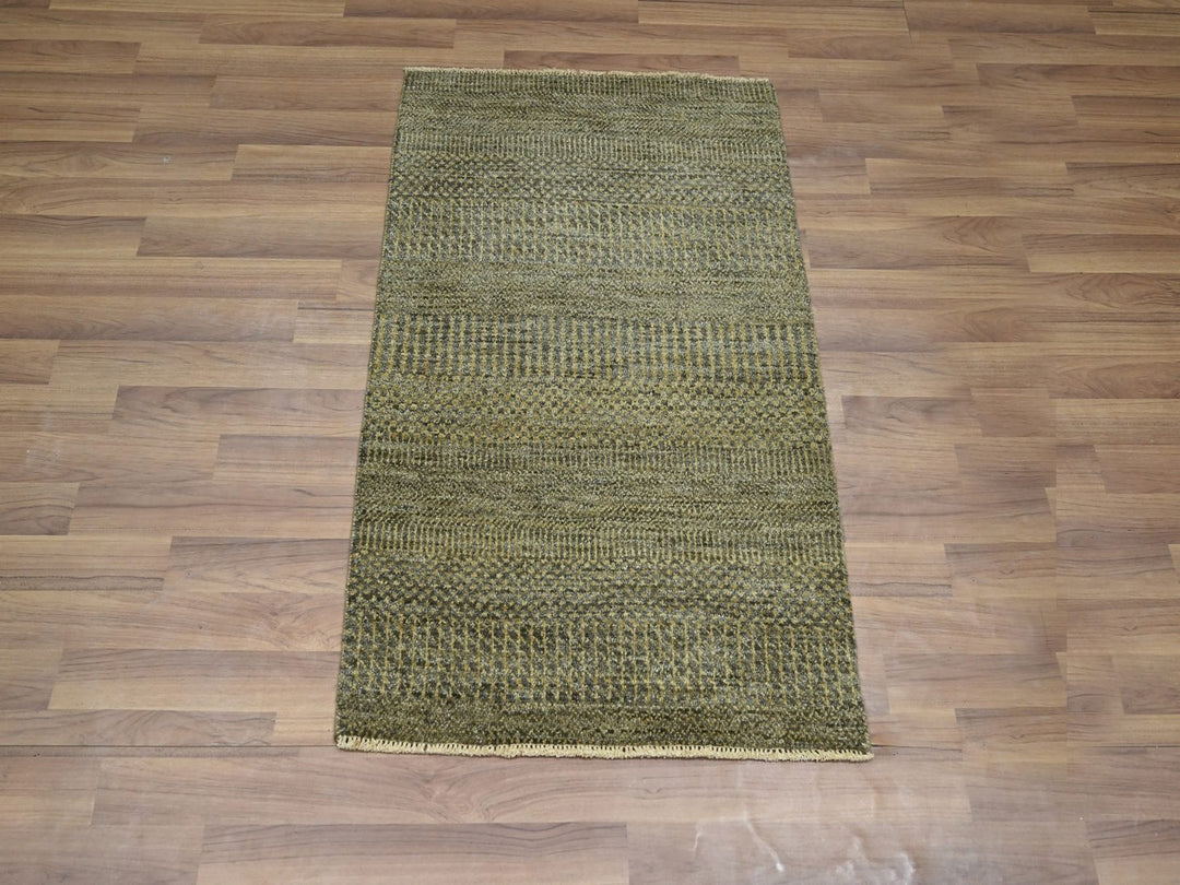 2'0" x 3'0" New Hand Knotted Brown Wool Rectangle Oriental Rug - MOA10276486