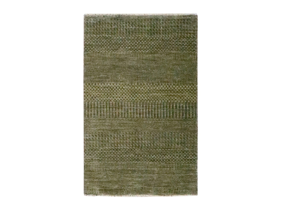 2'0" x 3'0" New Hand Knotted Brown Wool Rectangle Oriental Rug - MOA10276487