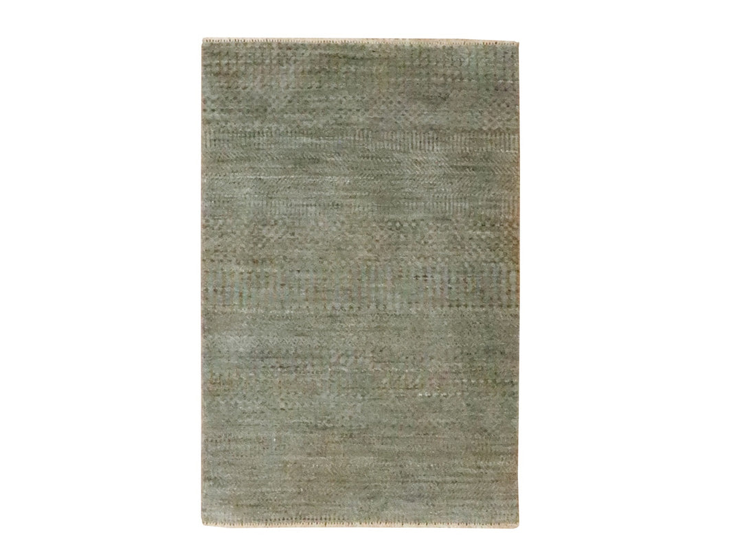 2'0" x 3'0" New Hand Knotted Brown Wool Rectangle Oriental Rug - MOA10276488