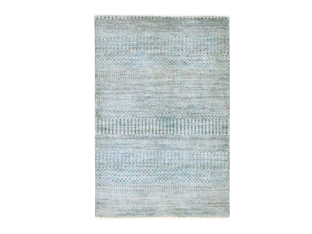 2'0" x 3'0" New Hand Knotted Blue 0 Rectangle Oriental Rug - MOA10276489
