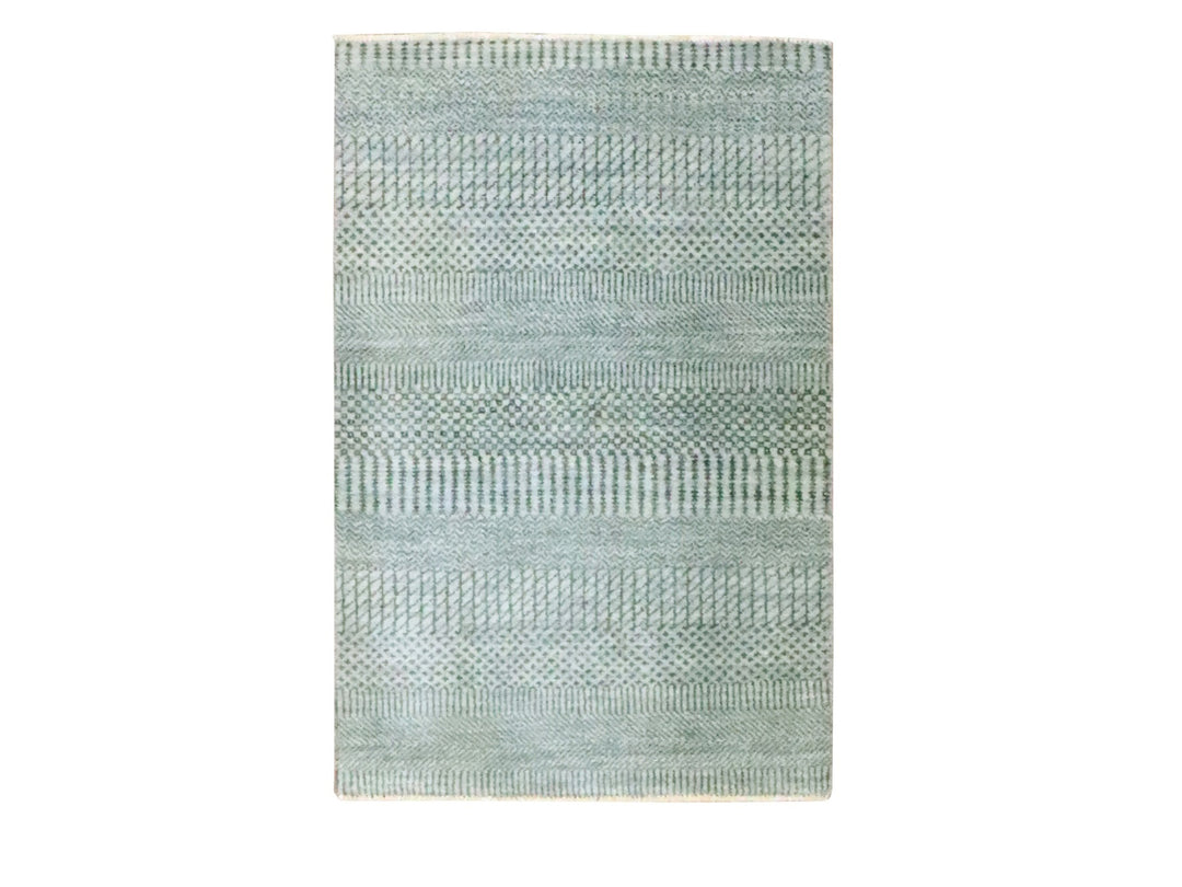 2'0" x 3'0" New Hand Knotted Blue Wool & Silk Rectangle Oriental Rug - MOA10276490