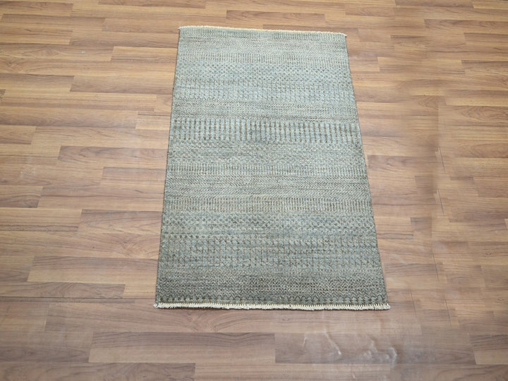 2'0" x 3'0" New Hand Knotted Blue Wool & Silk Rectangle Oriental Rug - MOA10276490