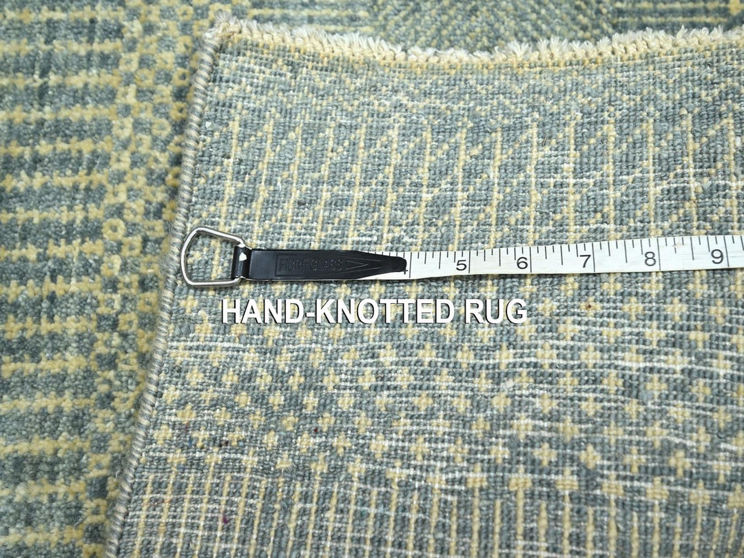 2'0" x 3'0" New Hand Knotted Grey Wool & Silk Rectangle Oriental Rug - MOA10276494