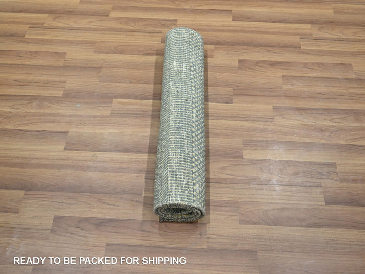 2'0" x 3'0" New Hand Knotted Grey Wool & Silk Rectangle Oriental Rug - MOA10276494