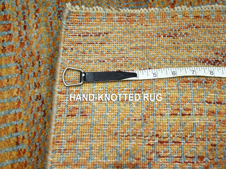 2'0" x 3'0" New Hand Knotted Orange Wool & Silk Rectangle Oriental Rug - MOA10276497