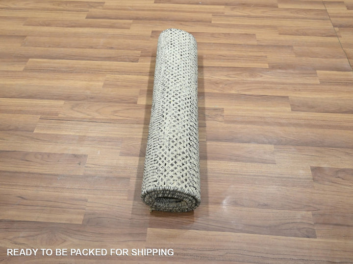 2'0" x 3'0" New Hand Knotted Ivory Wool & Silk Rectangle Oriental Rug - MOA10276499