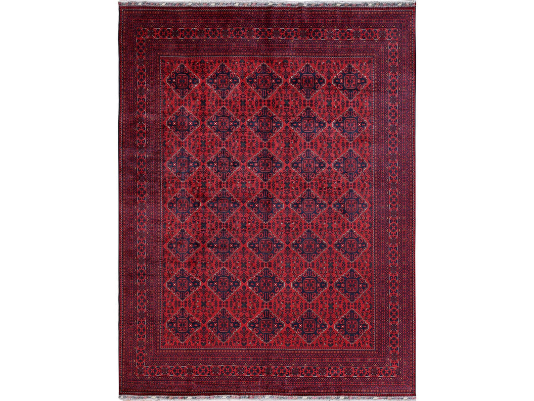 9'10" x 12'8" New Hand Knotted Red Wool Rectangle Oriental Rug - MOA102764