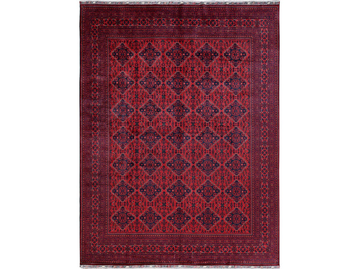 9'10" x 12'8" New Hand Knotted Red Wool Rectangle Oriental Rug - MOA102764