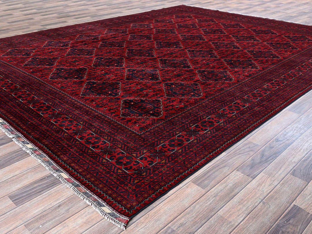 9'10" x 12'8" New Hand Knotted Red Wool Rectangle Oriental Rug - MOA102764