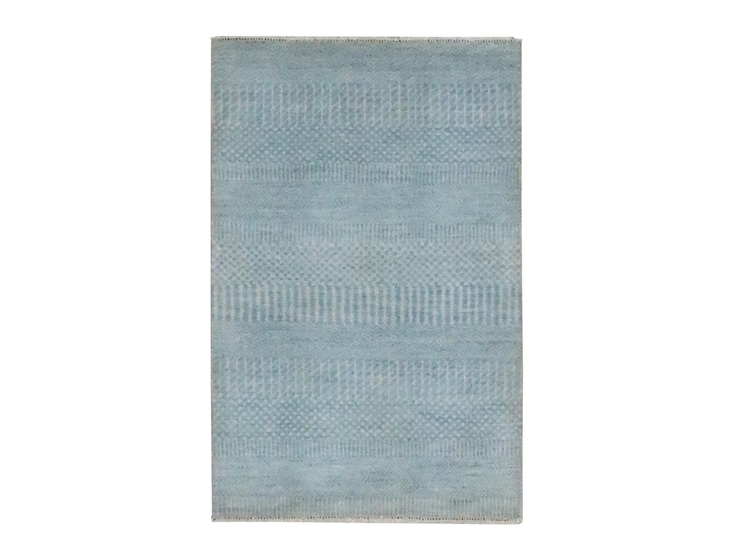 2'0" x 3'0" New Hand Knotted Blue Wool & Silk Rectangle Oriental Rug - MOA10276506