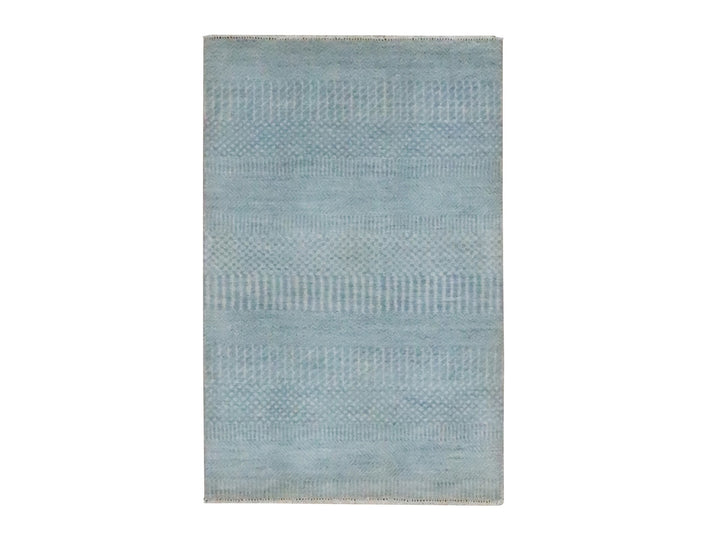 2'0" x 3'0" New Hand Knotted Blue Wool & Silk Rectangle Oriental Rug - MOA10276506