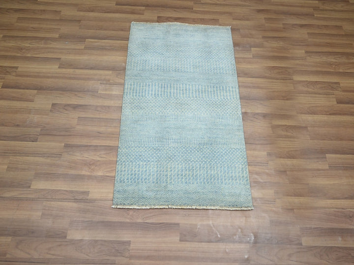 2'0" x 3'0" New Hand Knotted Blue Wool & Silk Rectangle Oriental Rug - MOA10276506