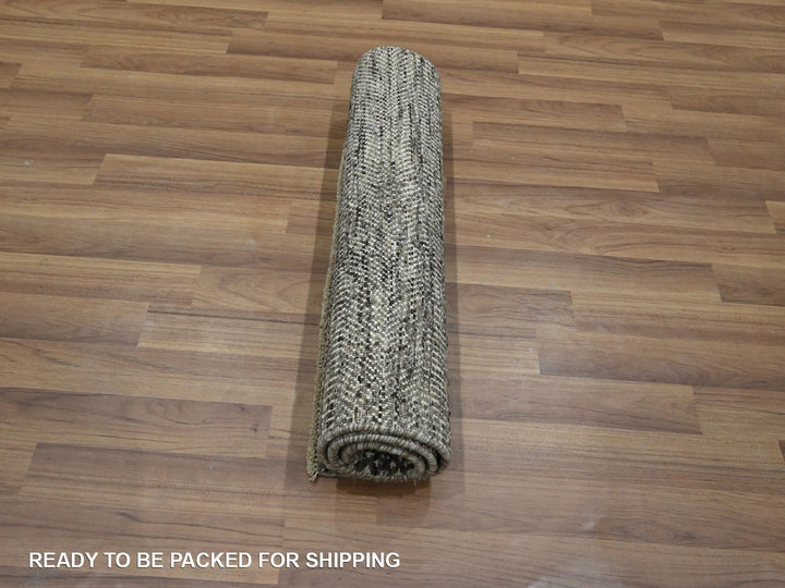 2'0" x 3'0" New Hand Knotted Brown Wool & Silk Rectangle Oriental Rug - MOA10276507