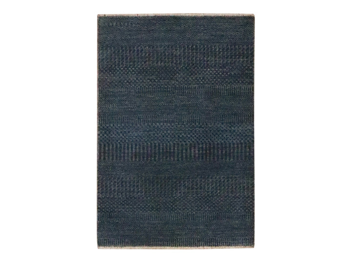 2'0" x 3'0" New Hand Knotted Blue Wool & Silk Rectangle Oriental Rug - MOA10276508