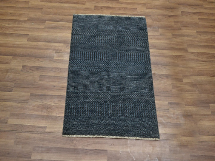 2'0" x 3'0" New Hand Knotted Blue Wool & Silk Rectangle Oriental Rug - MOA10276508