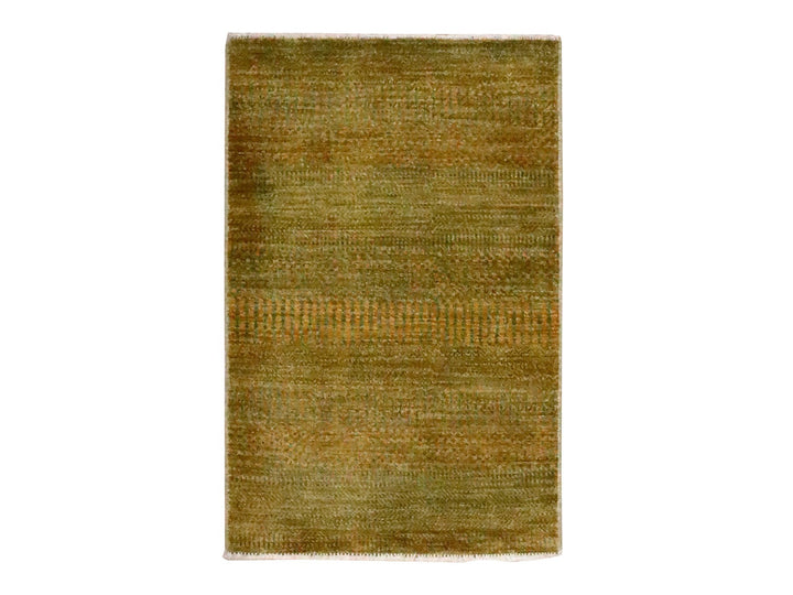 2'0" x 3'0" New Hand Knotted Brown Wool & Silk Rectangle Oriental Rug - MOA10276510