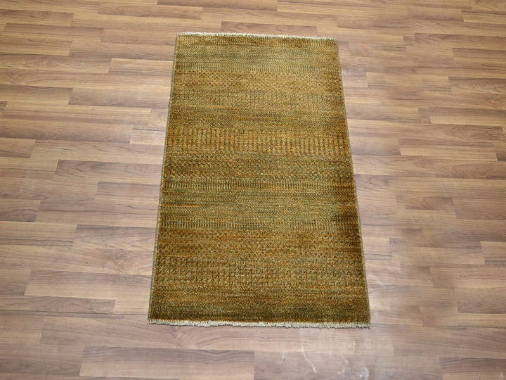 2'0" x 3'0" New Hand Knotted Brown Wool & Silk Rectangle Oriental Rug - MOA10276510