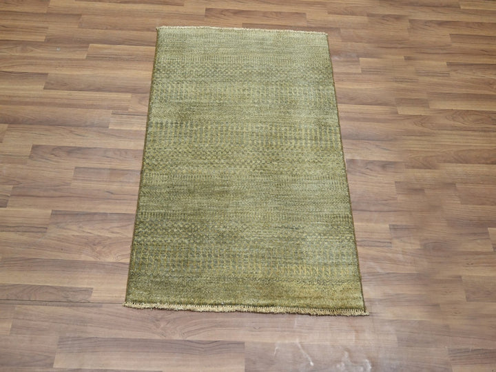 2'0" x 3'0" New Hand Knotted Brown Wool & Silk Rectangle Oriental Rug - MOA10276511