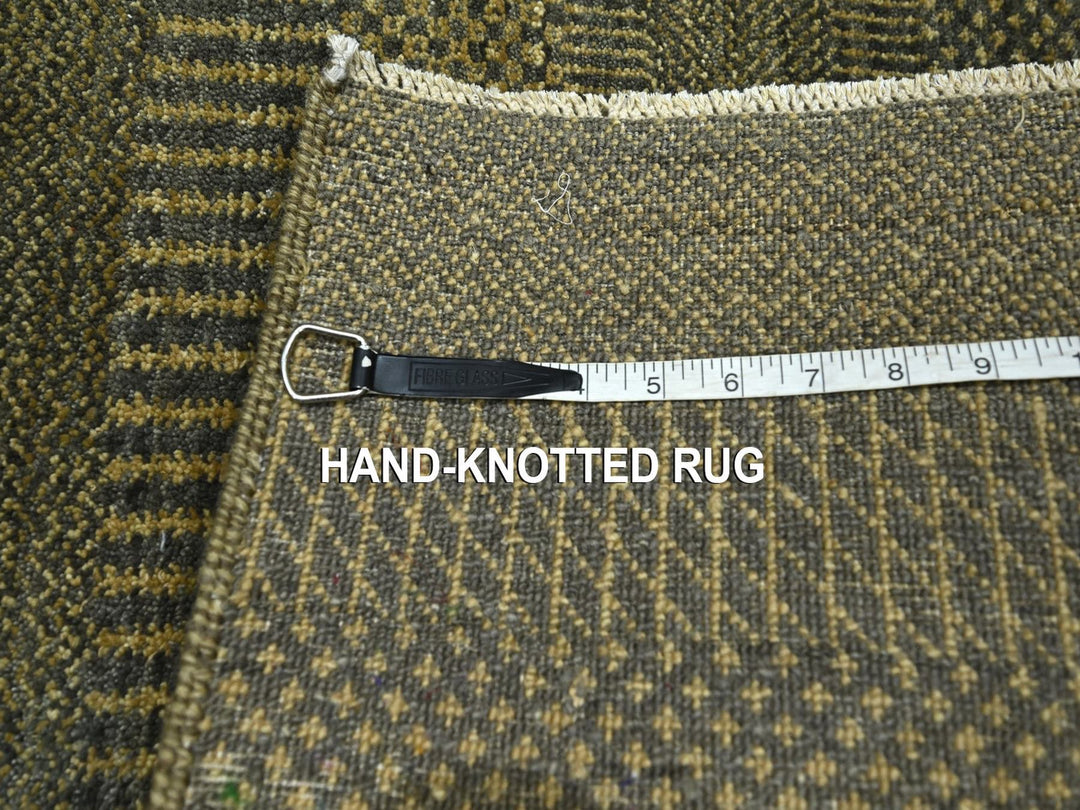 2'0" x 3'0" New Hand Knotted Brown Wool & Silk Rectangle Oriental Rug - MOA10276512