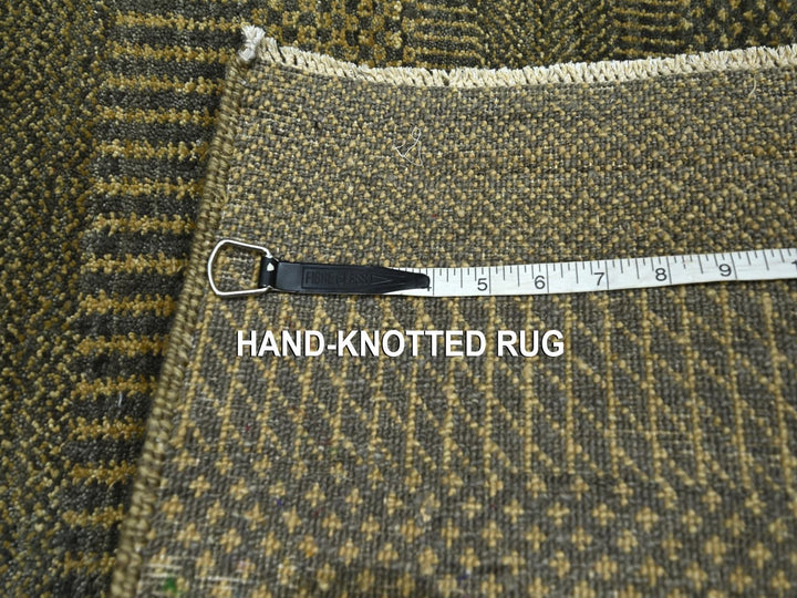 2'0" x 3'0" New Hand Knotted Brown Wool & Silk Rectangle Oriental Rug - MOA10276512