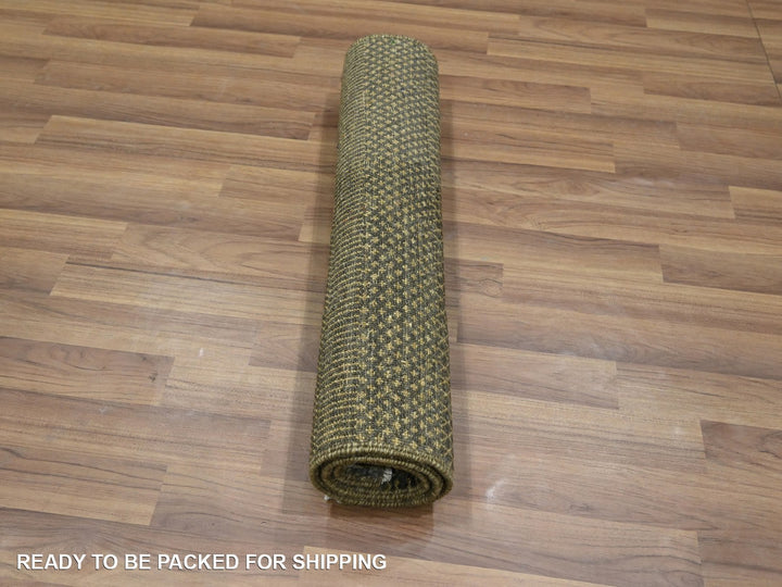 2'0" x 3'0" New Hand Knotted Brown Wool & Silk Rectangle Oriental Rug - MOA10276512