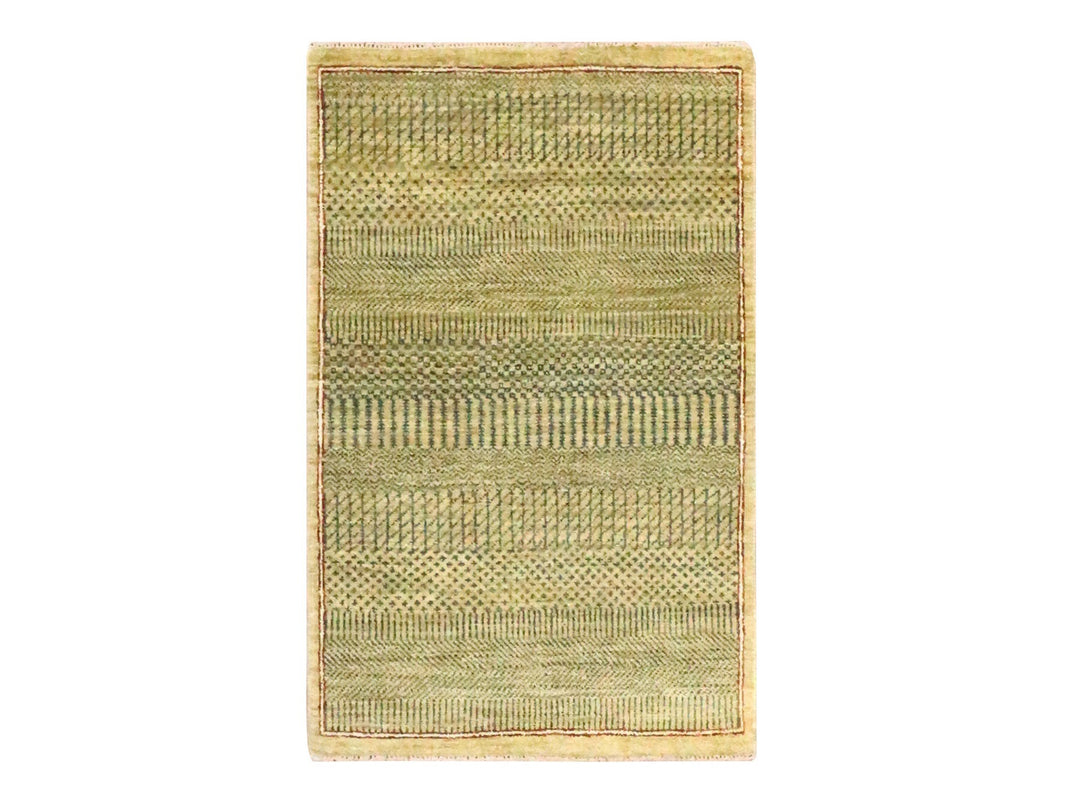 2'0" x 3'0" New Hand Knotted Brown Wool & Silk Rectangle Oriental Rug - MOA10276515
