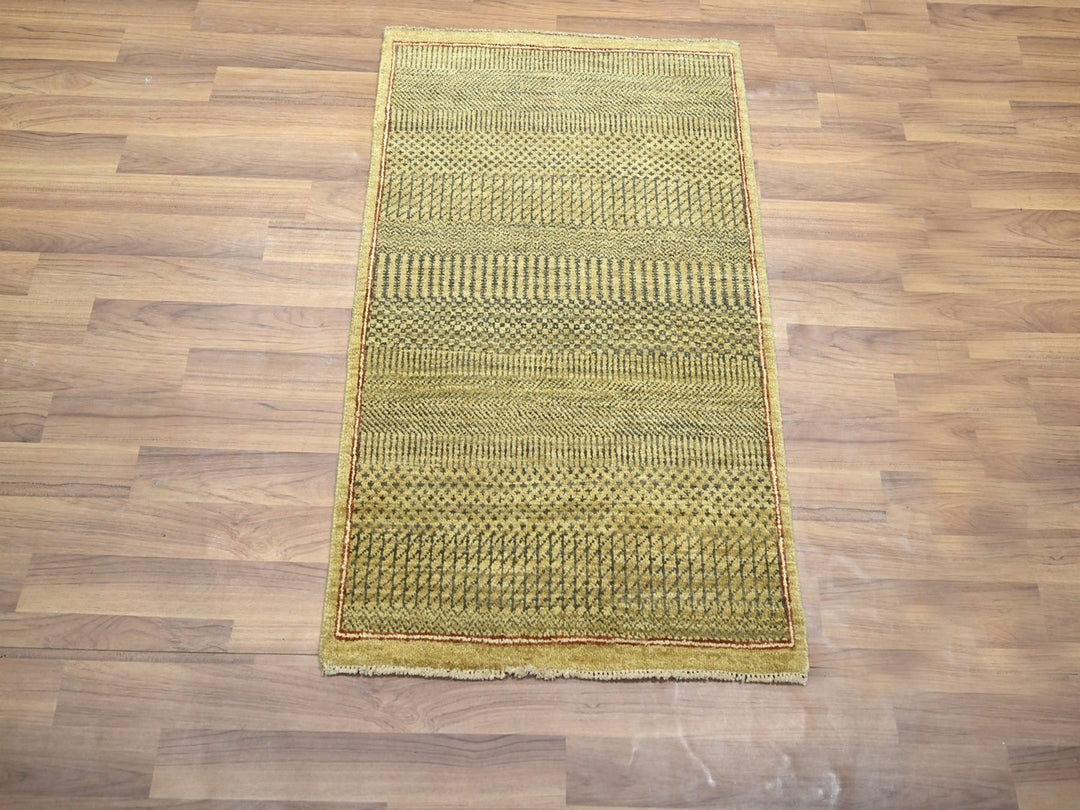 2'0" x 3'0" New Hand Knotted Brown Wool & Silk Rectangle Oriental Rug - MOA10276515