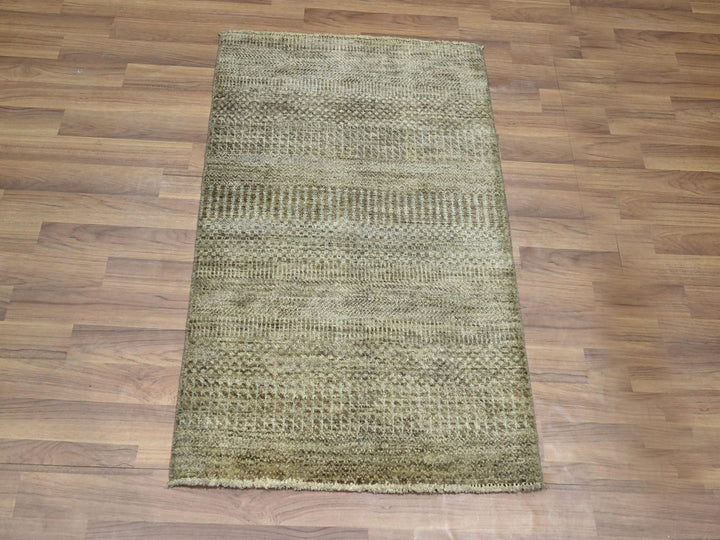 2'0" x 3'0" New Hand Knotted Brown Wool & Silk Rectangle Oriental Rug - MOA10276516
