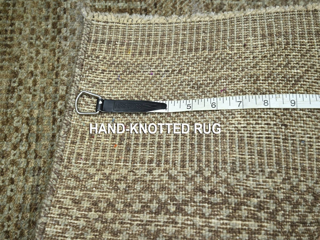 2'0" x 3'0" New Hand Knotted Brown Wool & Silk Rectangle Oriental Rug - MOA10276516