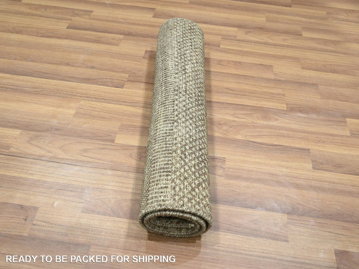 2'0" x 3'0" New Hand Knotted Brown Wool & Silk Rectangle Oriental Rug - MOA10276516