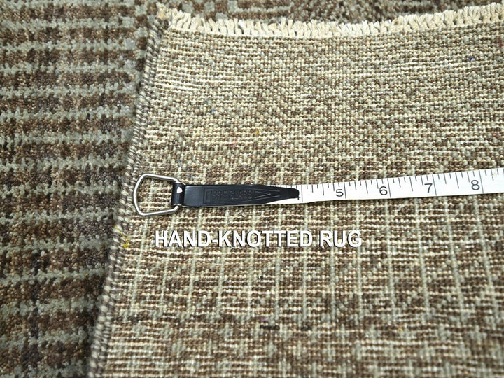 2'0" x 3'0" New Hand Knotted Brown Wool & Silk Rectangle Oriental Rug - MOA10276517