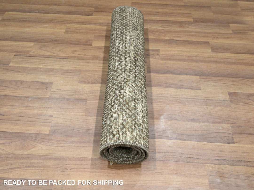 2'0" x 3'0" New Hand Knotted Brown Wool & Silk Rectangle Oriental Rug - MOA10276517