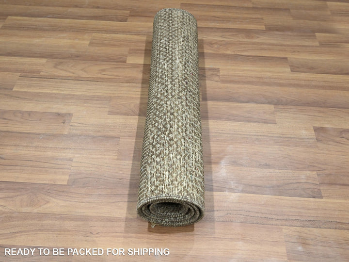 2'0" x 3'0" New Hand Knotted Brown Wool & Silk Rectangle Oriental Rug - MOA10276517