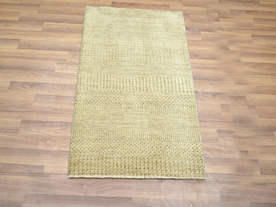 2'0" x 3'0" New Hand Knotted Brown Wool & Silk Rectangle Oriental Rug - MOA10276518