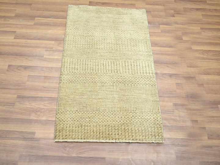 2'0" x 3'0" New Hand Knotted Brown Wool & Silk Rectangle Oriental Rug - MOA10276518