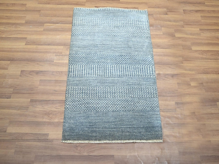 2'0" x 3'0" New Hand Knotted Blue Wool & Silk Rectangle Oriental Rug - MOA10276520