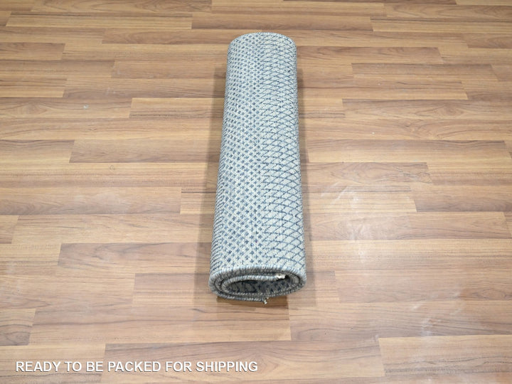 2'0" x 3'0" New Hand Knotted Blue Wool & Silk Rectangle Oriental Rug - MOA10276520