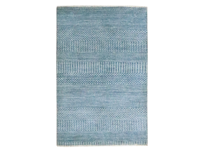 2'0" x 3'0" New Hand Knotted Blue Wool & Silk Rectangle Oriental Rug - MOA10276521