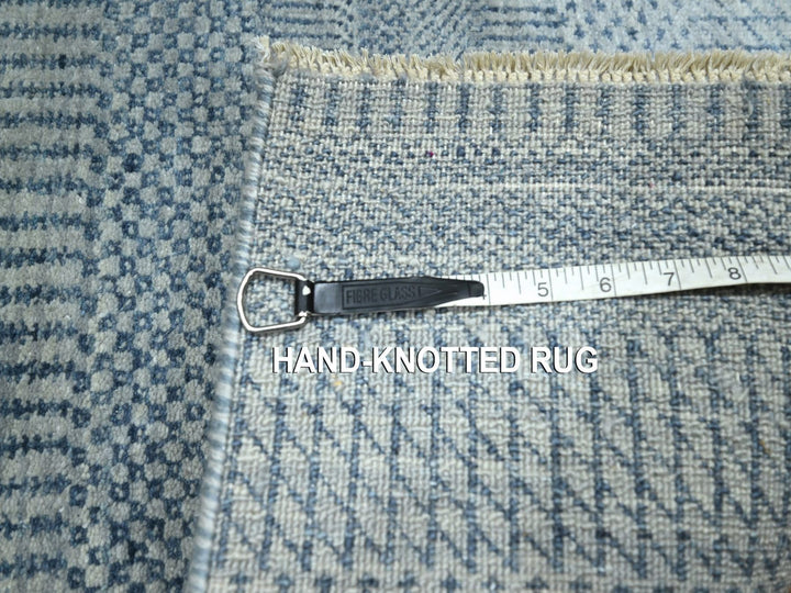 2'0" x 3'0" New Hand Knotted Blue Wool & Silk Rectangle Oriental Rug - MOA10276521