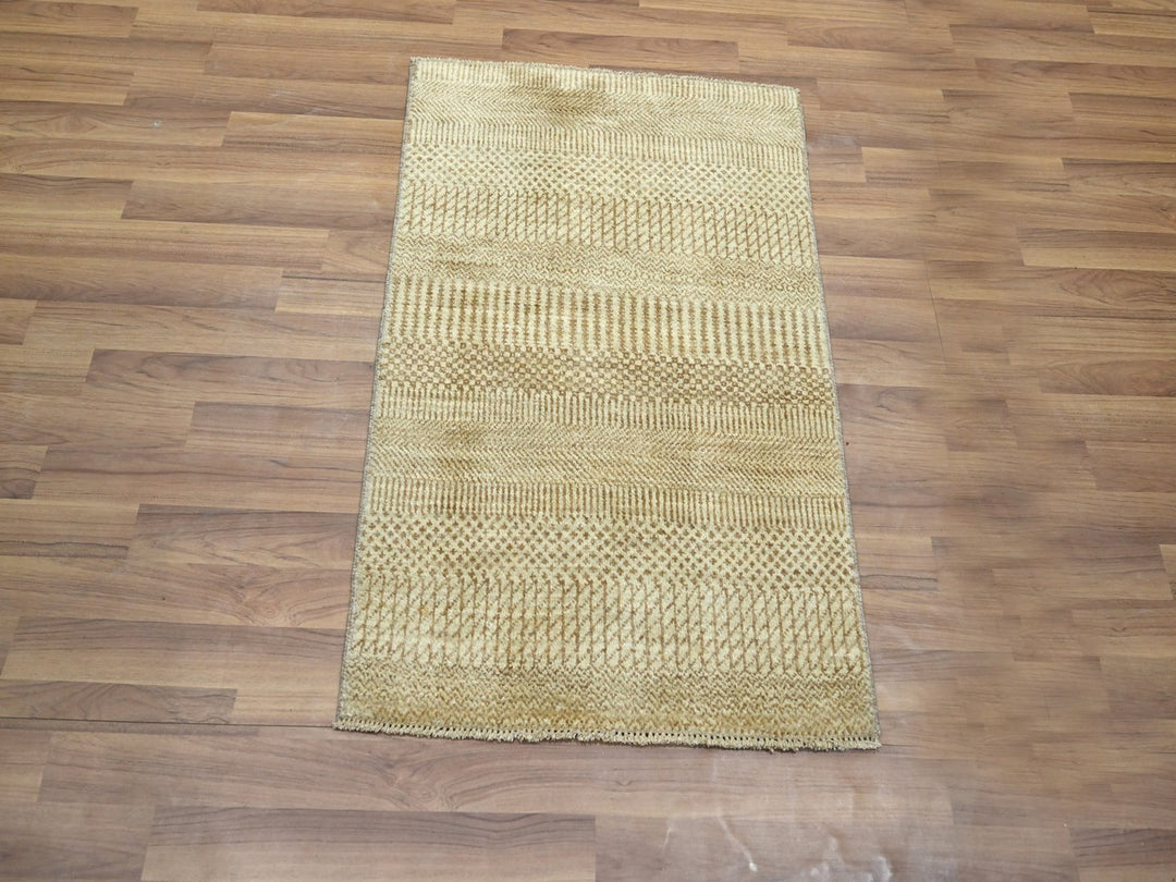 2'0" x 3'0" New Hand Knotted Brown Wool & Silk Rectangle Oriental Rug - MOA10276522