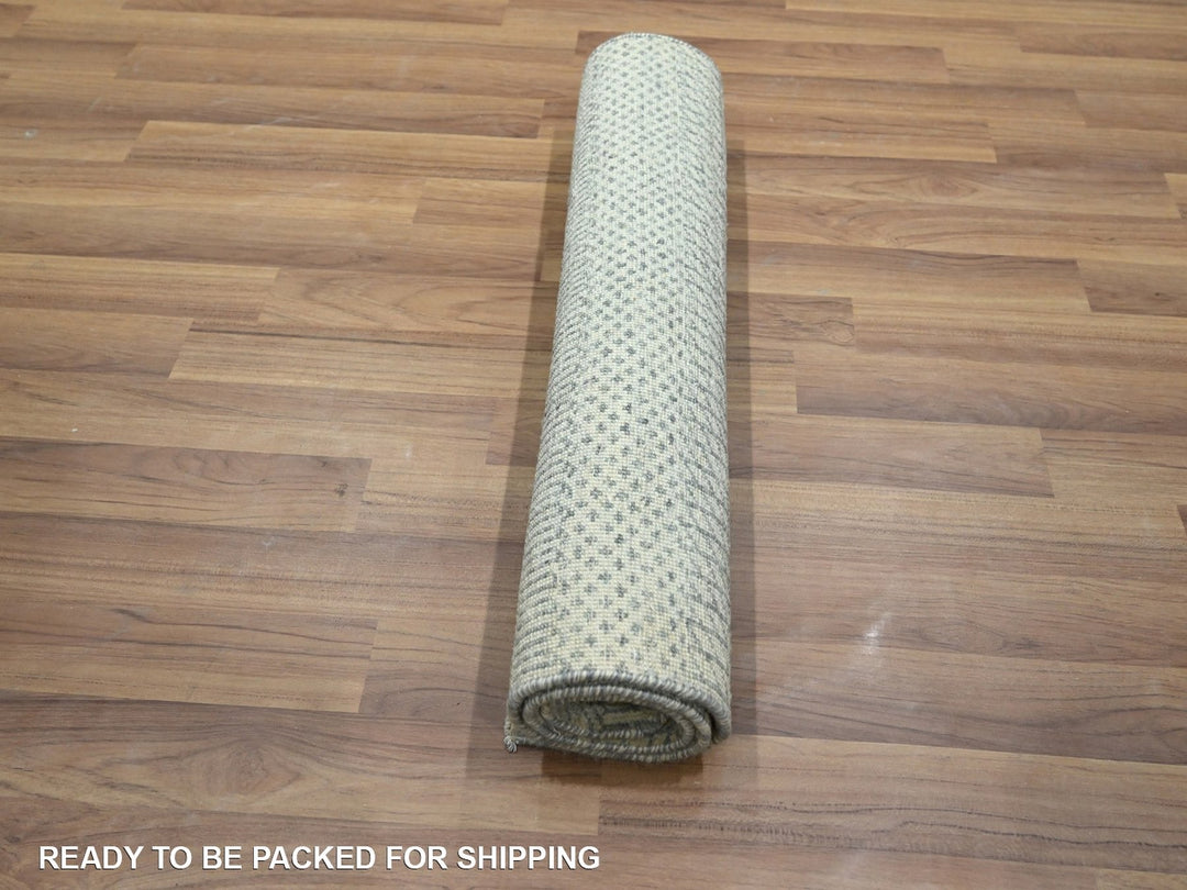 2'0" x 3'0" New Hand Knotted Ivory Wool & Silk Rectangle Oriental Rug - MOA10276524