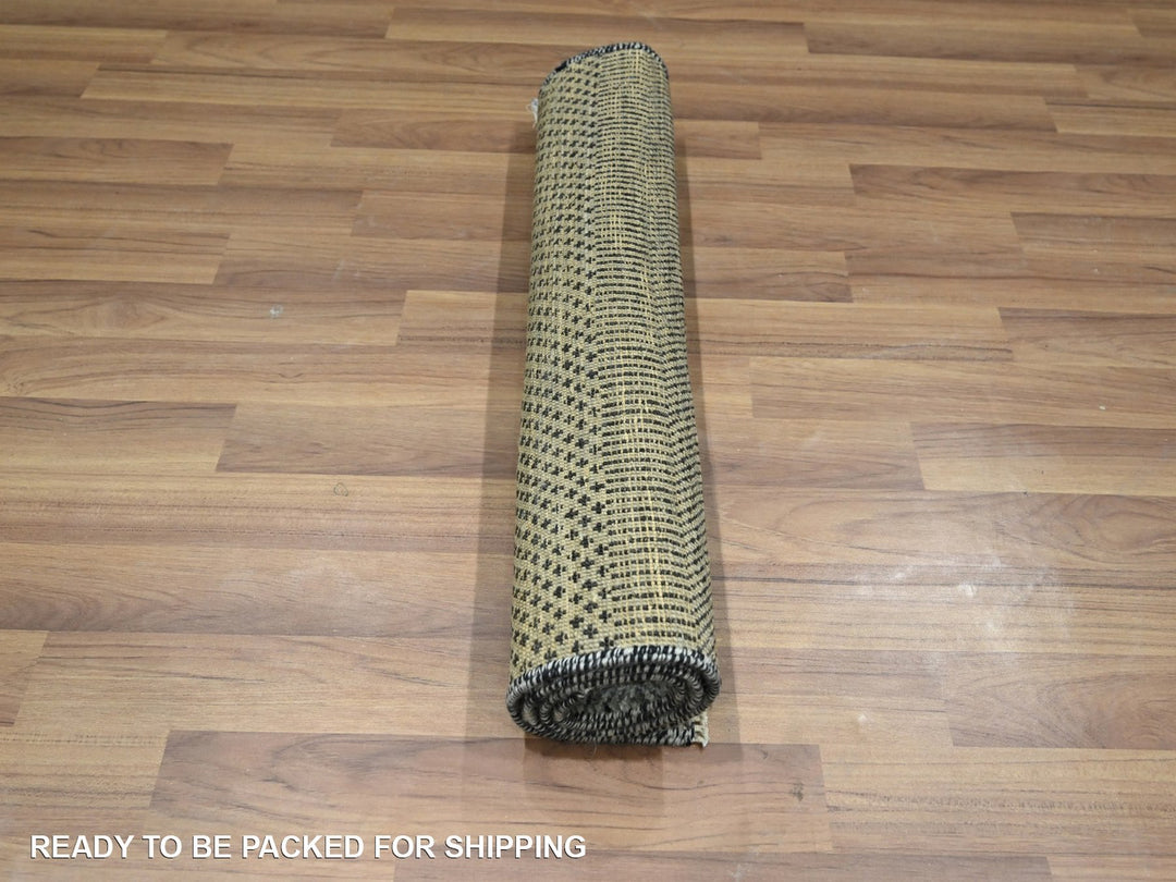 2'0" x 3'0" New Hand Knotted Grey Wool & Silk Rectangle Oriental Rug - MOA10276527