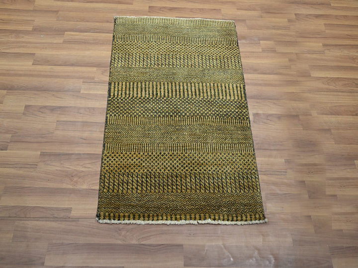 2'0" x 3'0" New Hand Knotted Brown Wool & Silk Rectangle Oriental Rug - MOA10276528