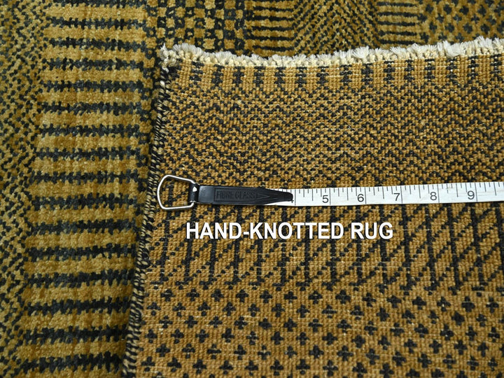 2'0" x 3'0" New Hand Knotted Brown Wool & Silk Rectangle Oriental Rug - MOA10276528