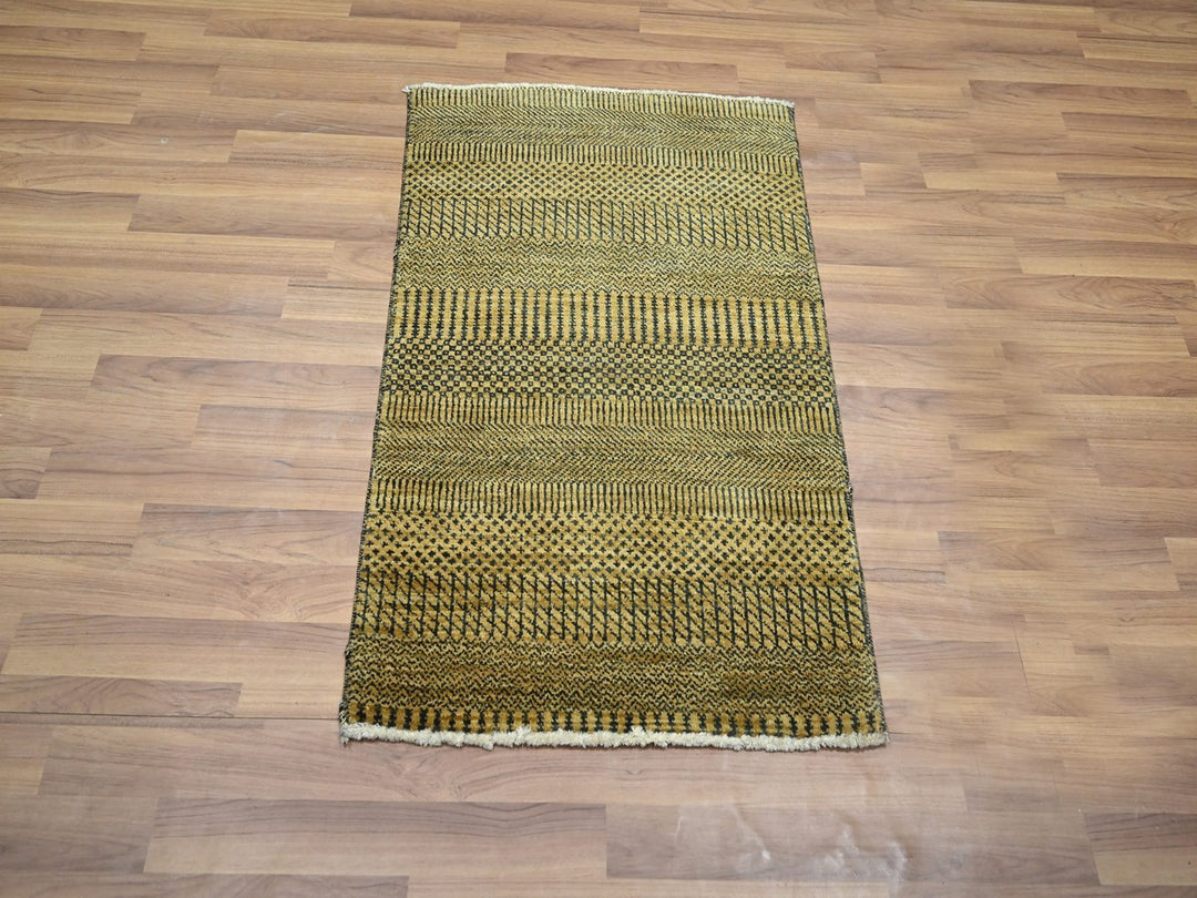 2'0" x 3'0" New Hand Knotted Brown Wool & Silk Rectangle Oriental Rug - MOA10276529