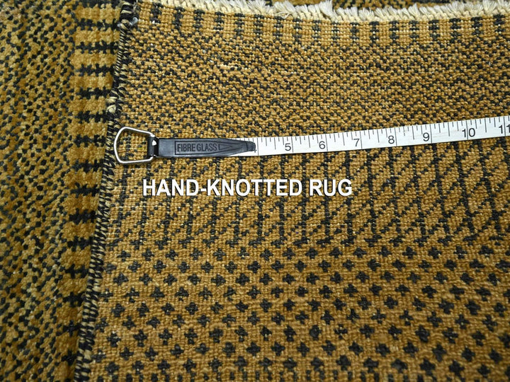 2'0" x 3'0" New Hand Knotted Brown Wool & Silk Rectangle Oriental Rug - MOA10276529