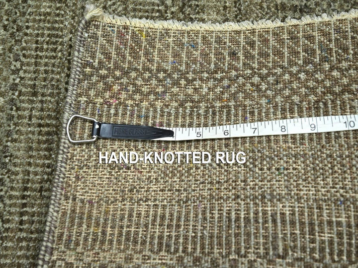 2'0" x 3'0" New Hand Knotted Brown Wool & Silk Rectangle Oriental Rug - MOA10276530