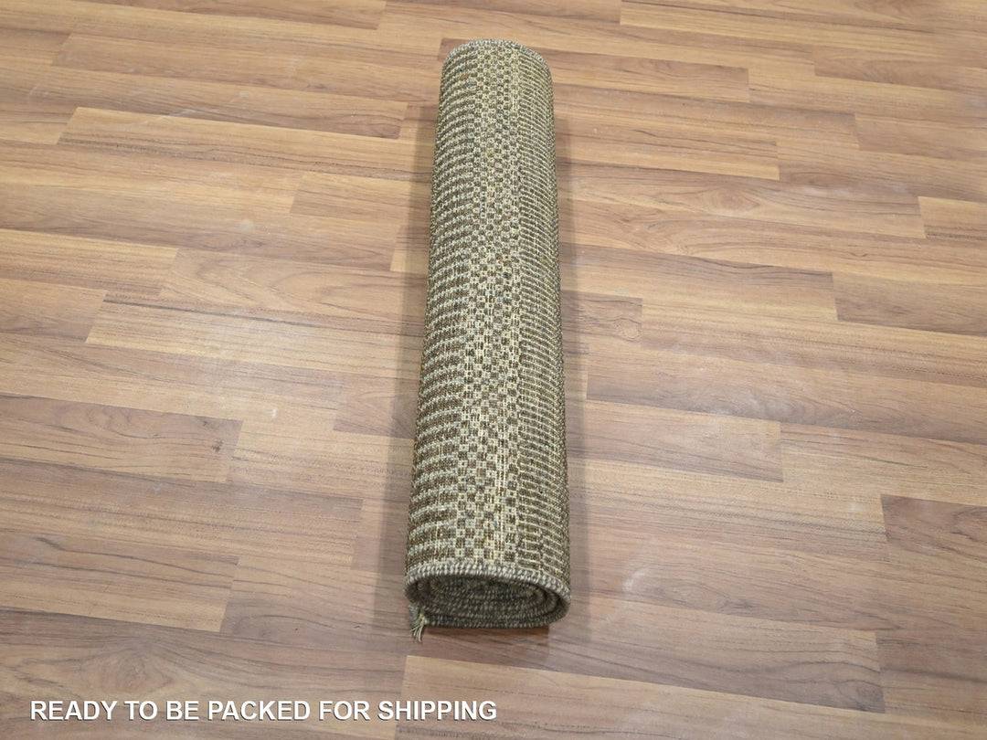 2'0" x 3'0" New Hand Knotted Brown Wool & Silk Rectangle Oriental Rug - MOA10276530