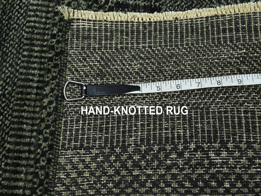 2'0" x 3'0" New Hand Knotted Green Wool & Silk Rectangle Oriental Rug - MOA10276531